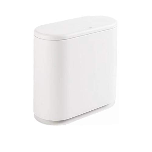 12 Liter Rectangular Plastic Trash Can with Press Top Lid
