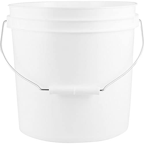 2 Gallon Food Grade BPA Free Bucket Container with Screw on White Lid (2 Count)