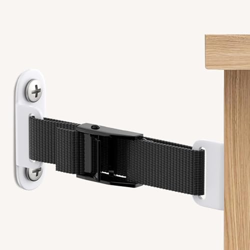 Furniture Anchors（2 Sets）for Baby Proofing Removable Anti Tip Furniture Anchors Adjustable Furniture Wall Anchor Earthquake Straps for Furniture for Child & Pet Protection