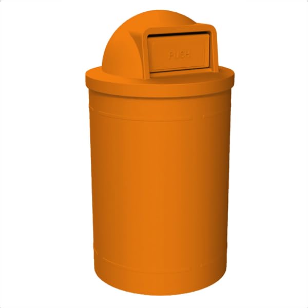 Campus Collection 55 Gallon Plastic Commercial Garbage Can with Push Lid
