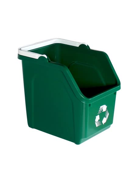 Green Recycle Bin 6 Gallon Stackable Recycle Bins for Kitchen with Handle