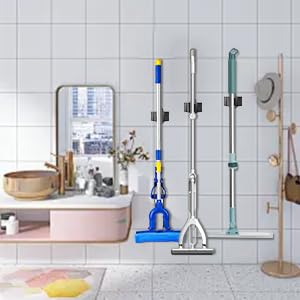 Broom Holder Wall Mount 4 Pack (4 Count)