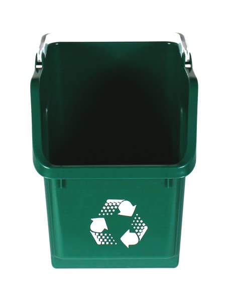 Green Recycle Bin 6 Gallon Stackable Recycle Bins for Kitchen with Handle