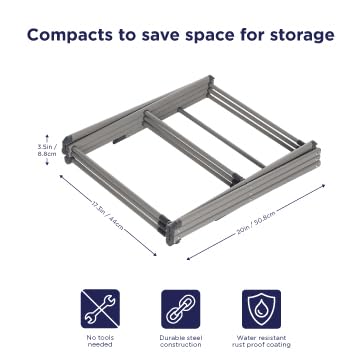 3 Tier Expandable Collapsing Foldable Laundry Rack for Air Drying Clothing