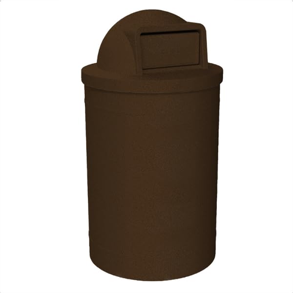 Campus Collection 55 Gallon Plastic Commercial Garbage Can with Push Lid