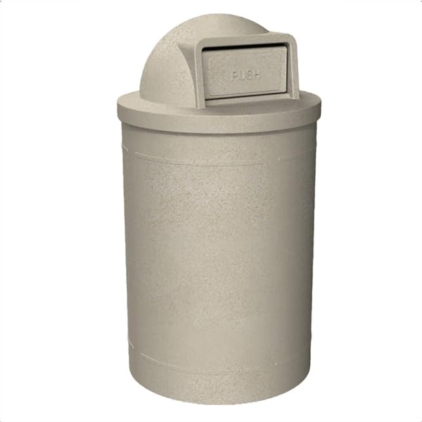 Campus Collection 55 Gallon Plastic Commercial Garbage Can with Push Lid