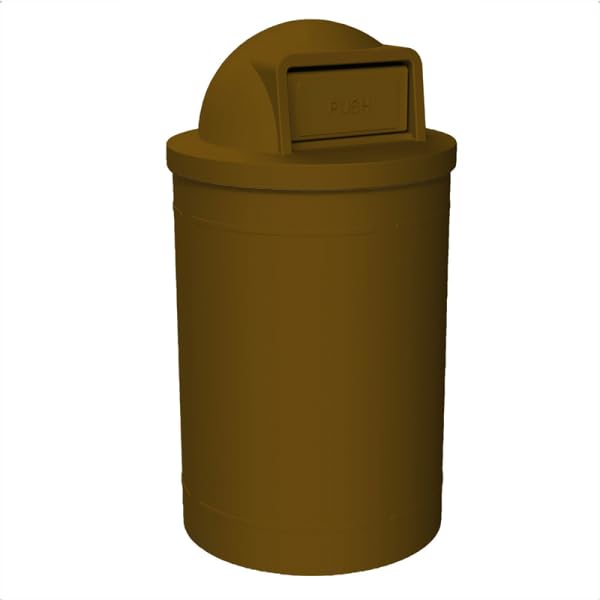 Campus Collection 55 Gallon Plastic Commercial Garbage Can with Push Lid