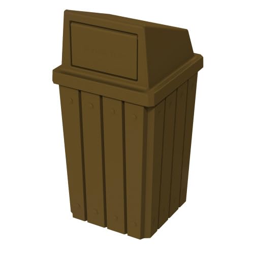 Campus Collection 32 Gallon Plastic Commercial Garbage Can with Push Lid