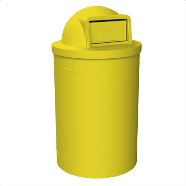 Campus Collection 55 Gallon Plastic Commercial Garbage Can with Push Lid