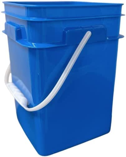 4 Gallon Square Food Grade Bucket Pail with Plastic Handles and Lid