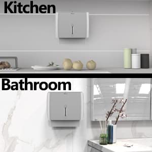 Multifold Paper Towel Dispenser Wall Surface Mounted Compatible with Manual Z Fold C Folded Tri Fold Dispensing for Home Bathroom Case of 3 Dispenser (3 Count)