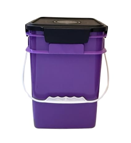 4 Gallon Square Food Grade Bucket Pail with Plastic Handles and Lid