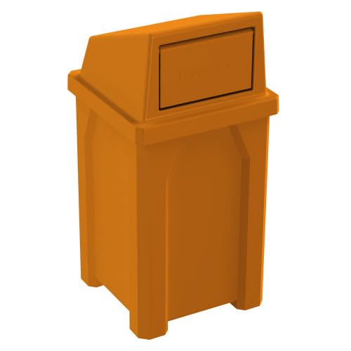 Campus Collection 32 Gallon Plastic Commercial Garbage Can with Push Lid