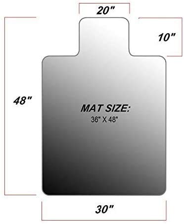 Office Chair Mat for Hardwood Floor and Tile Floor 30 x 48'' Non