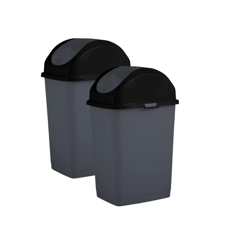 Mini Desktop Trash Can with Swing Top Lid Portable Plastic Garbage Can for Countertop
