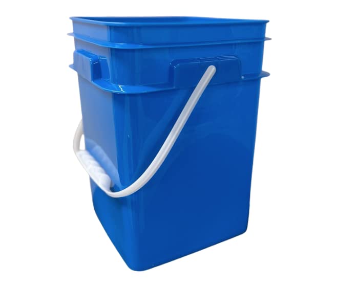 4 Gallon Square Food Grade Bucket Pail with Plastic Handles and Lid (3 Count)
