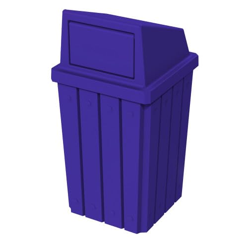 Campus Collection 32 Gallon Plastic Commercial Garbage Can with Push Lid