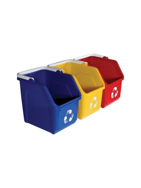 Multi Bin 6 Gallon Stackable Recycle Bins (3 Count)