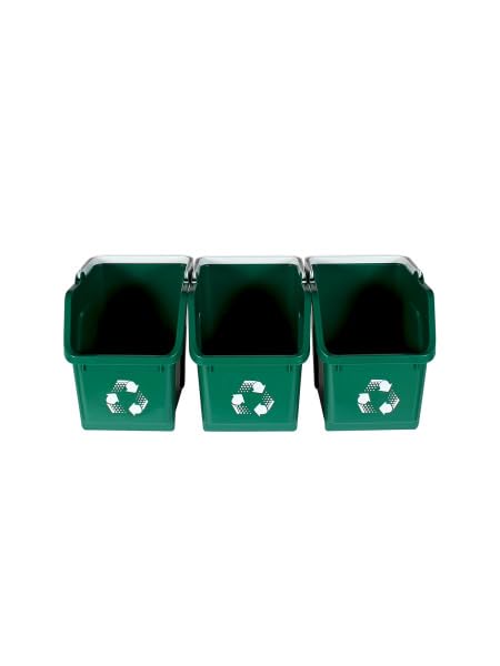 Green Recycle Bin 6 Gallon Stackable Recycle Bins for Kitchen with Handle