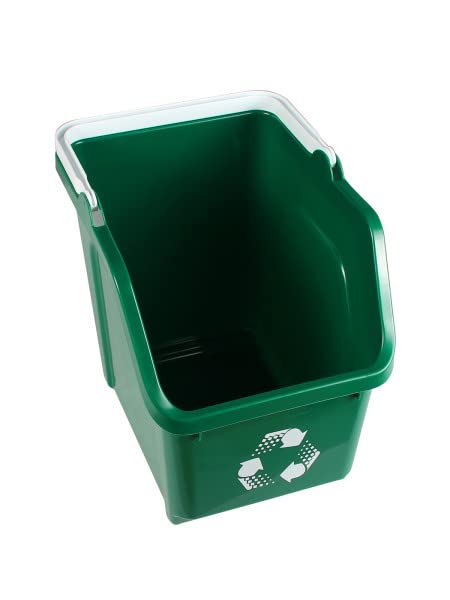 Green Recycle Bin 6 Gallon Stackable Recycle Bins for Kitchen with Handle