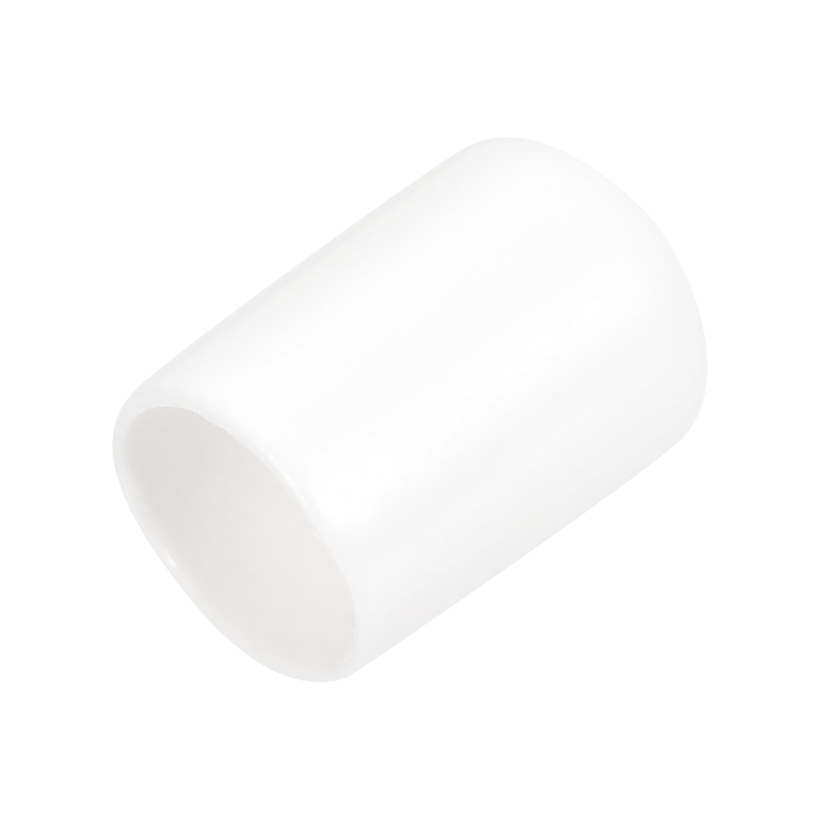 20pcs Rubber End Caps 13mm ID Vinyl Round End Cap Cover Screw Thread Protectors White