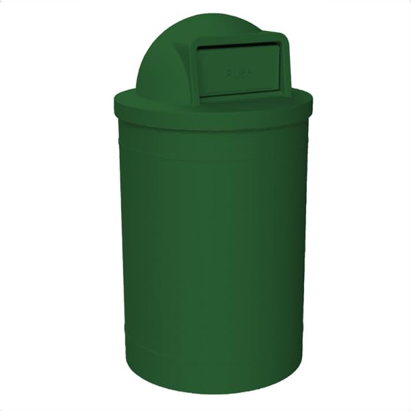 Campus Collection 55 Gallon Plastic Commercial Garbage Can with Push Lid