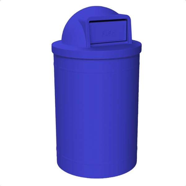 Campus Collection 55 Gallon Plastic Commercial Garbage Can with Push Lid