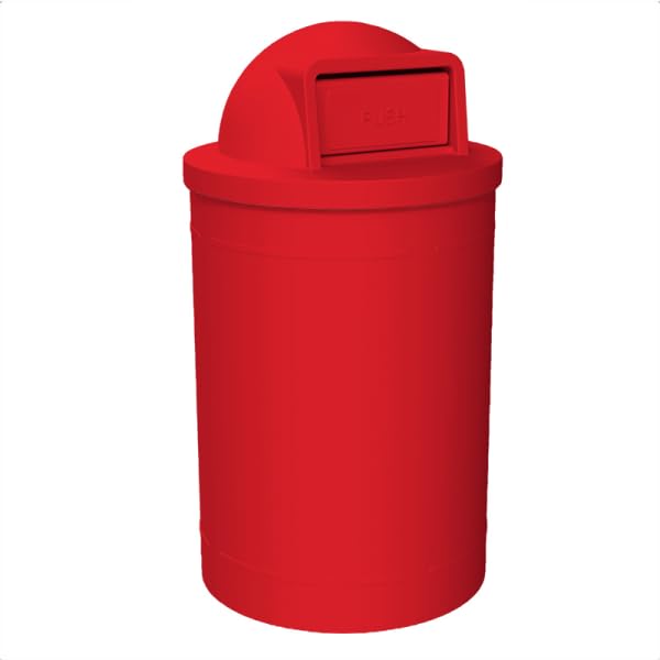 Campus Collection 55 Gallon Plastic Commercial Garbage Can with Push Lid