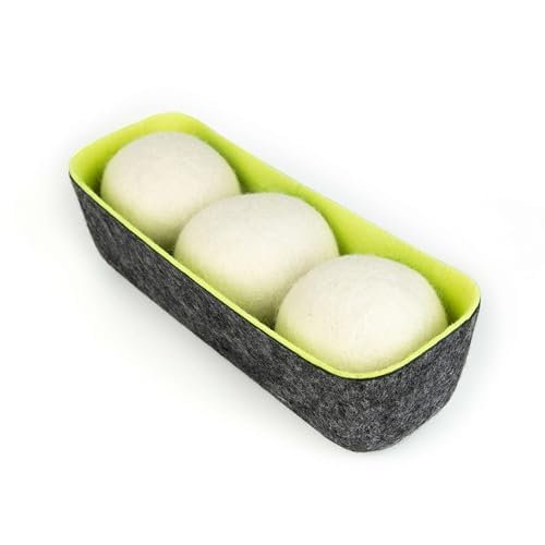 XL Wool Dryer Balls + Felt Storage Bin (3 Count)