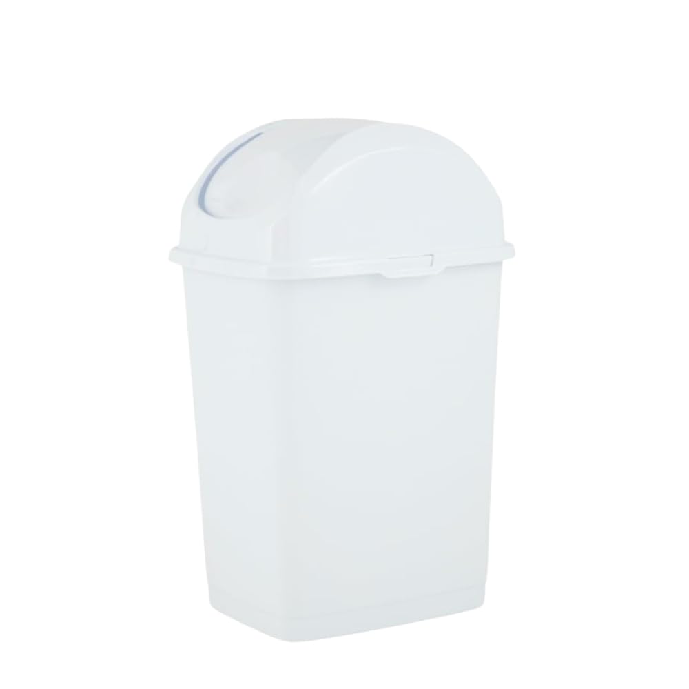 Small 2.5 Gallon Plastic Trash Can with Swing Top Lid