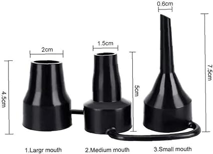 3 Sizes Black Air Pump Replacement Nozzles