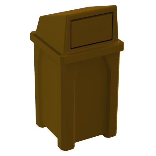 Campus Collection 32 Gallon Plastic Commercial Garbage Can with Push Lid