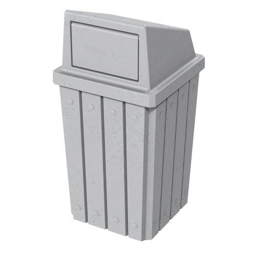 Campus Collection 32 Gallon Plastic Commercial Garbage Can with Push Lid