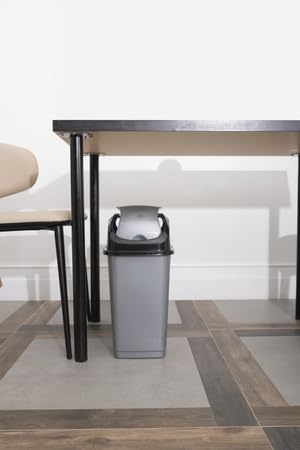 Trash Can for Dorm Room with Lid 4.5 Gallon Plastic Garbage Can with Swing Top Lid