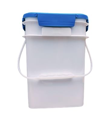 4 Gallon Square Food Grade Bucket Pail with Plastic Handles and Lid