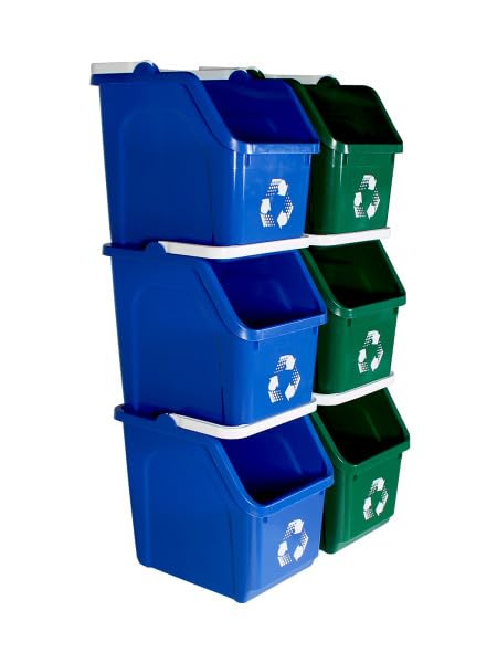 Multi Bin 6 Gallon Stackable Recycle Bins (6 Count)
