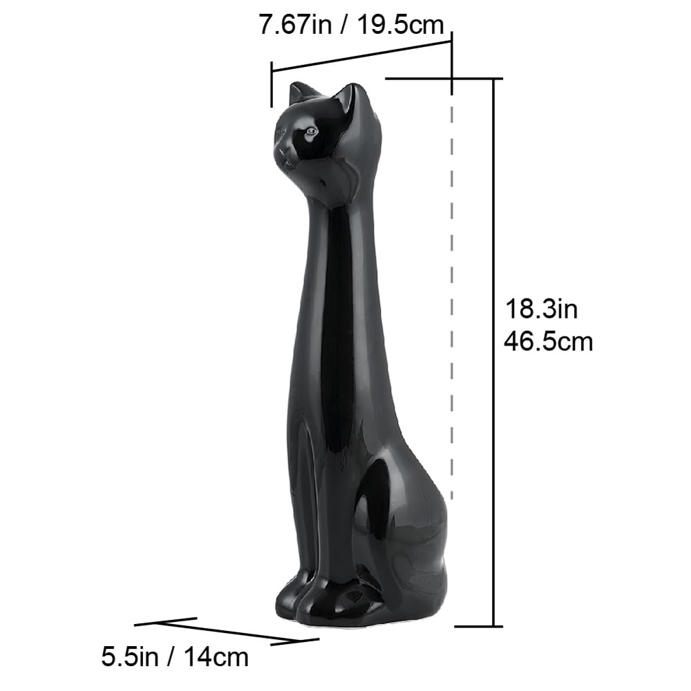 Cat 3 Piece Black Ceramic Toilet Brush Holder with White Plastic Brush and Soap Dispenser Set