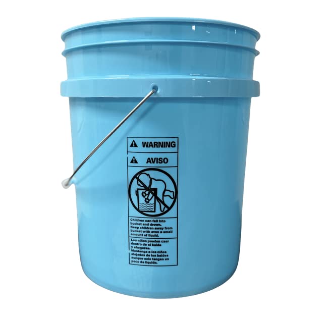 Baby Blue 5 gal Food Grade Plastic Bucket Pail Container with Lid (3 Count)