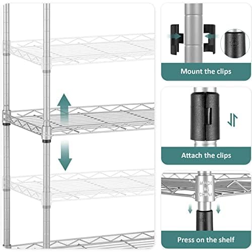 6 Tier Wire Shelving Unit with Wheels (72 Count)