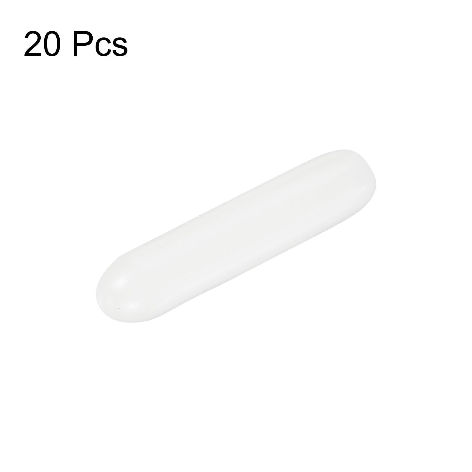 20pcs Rubber End Caps 1.8mm ID Vinyl Round Tube Bolt Cap Cover Thread Protectors White