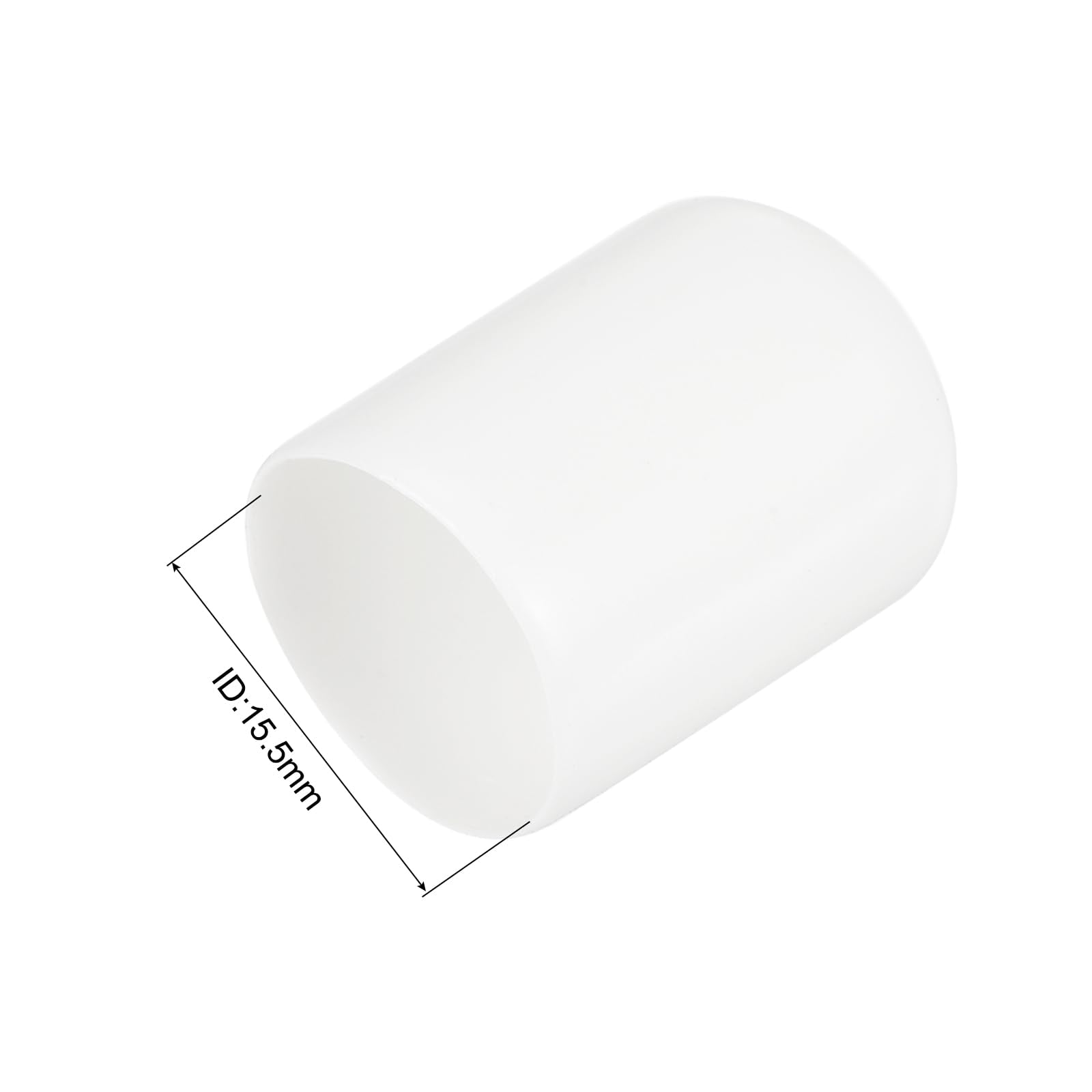 20pcs Rubber End Caps 15.5mm ID Vinyl Round Tube Bolt Cap Cover Thread Protectors White