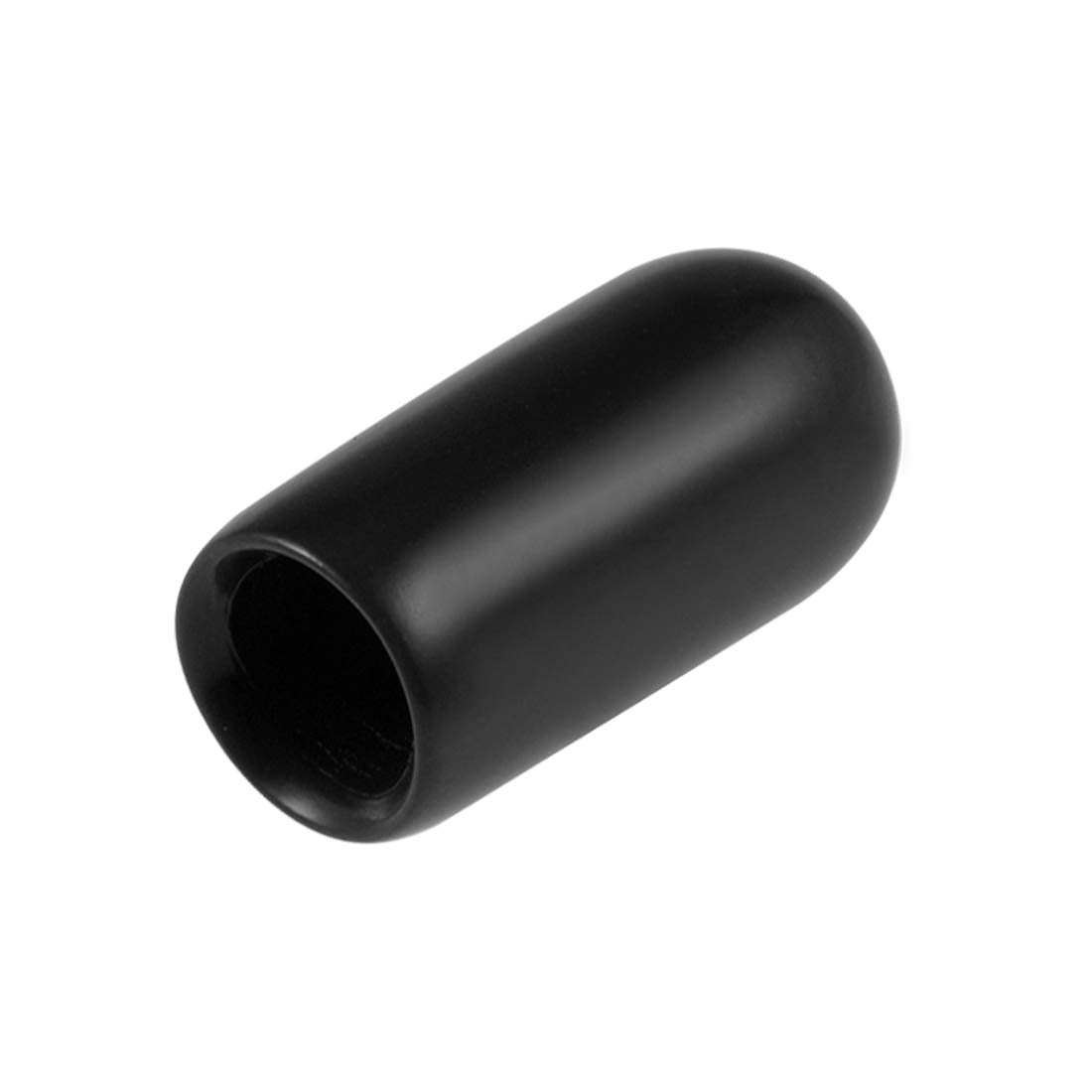 20pcs Rubber End Caps 5mm ID Vinyl Round Tube Bolt Cap Cover Thread Protectors Black (20 Count)