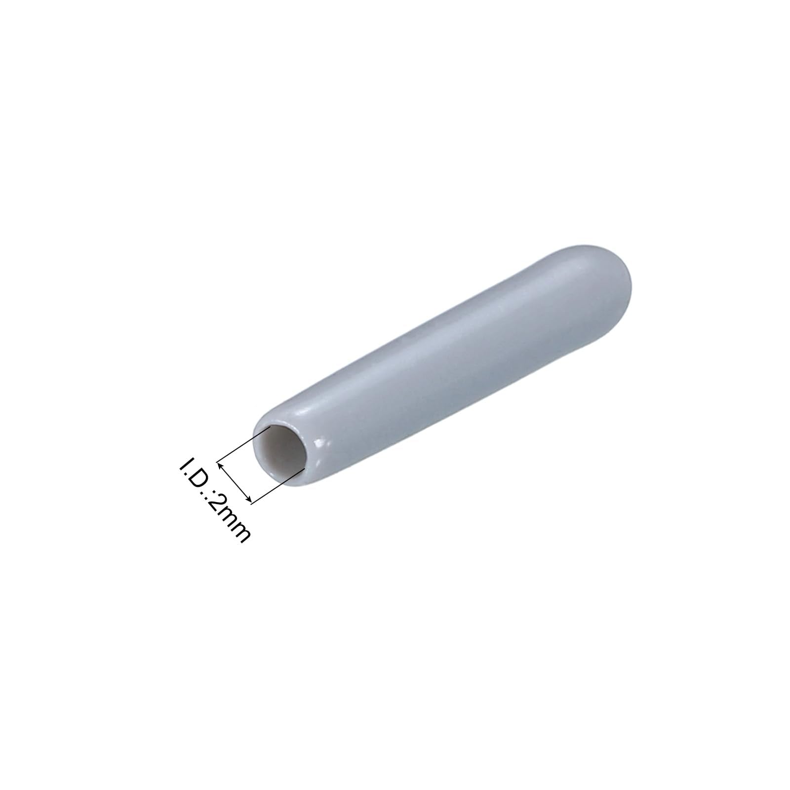20pcs Rubber End Caps 2mm ID Vinyl PVC Round Tube Bolt Cap Cover Screw Thread Protectors Grey