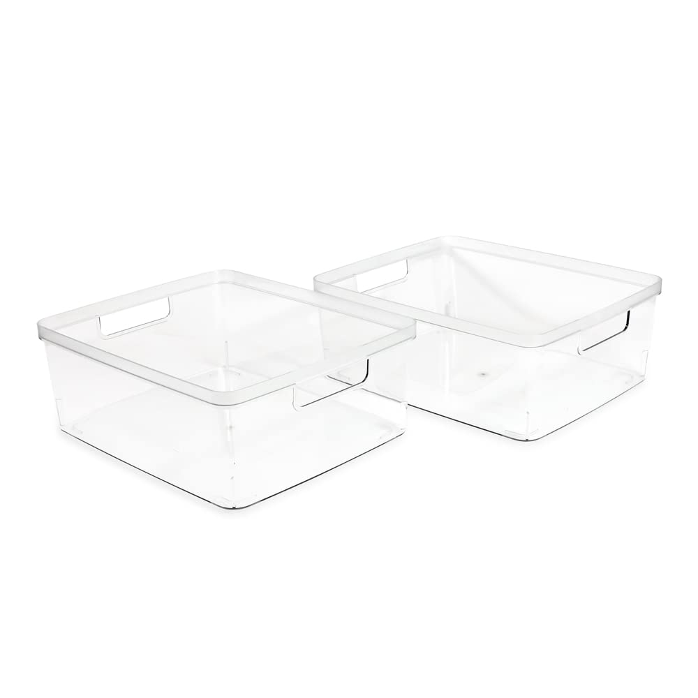 2 Pack Large Clear Storage Bins (2 Count)