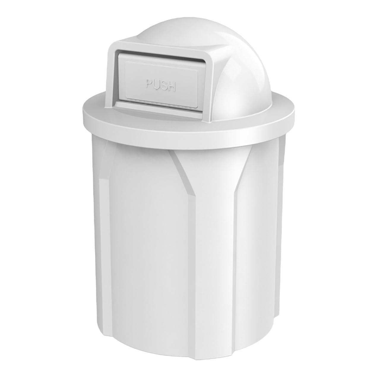Campus Collection 42 Gallon Plastic Commercial Garbage Can with Push Lid
