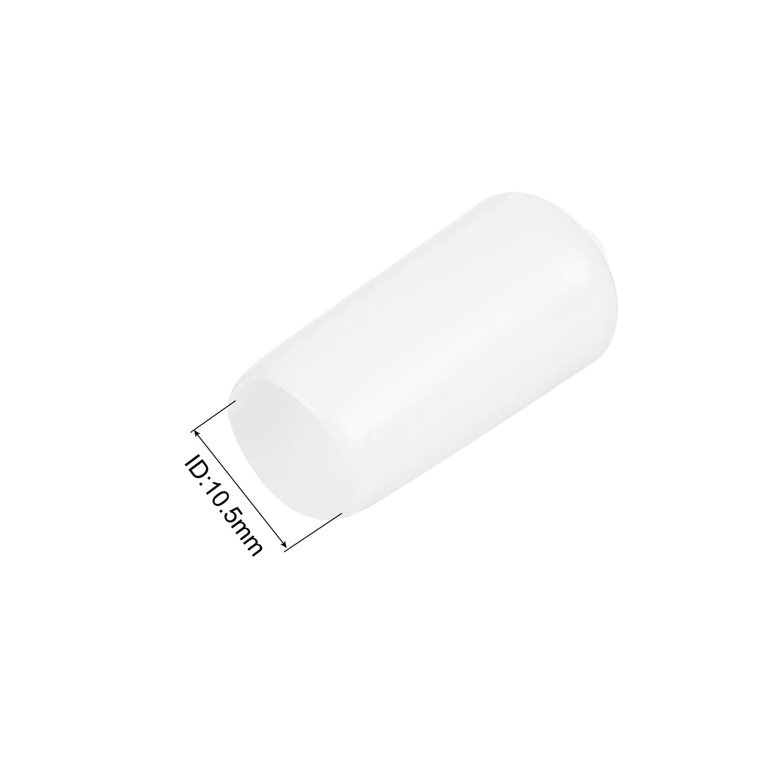 20pcs Rubber End Caps 10.5mm ID Vinyl Round Tube Bolt Cap Cover Thread Protectors White