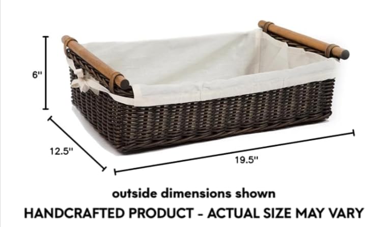 Low Pole Handle Wicker Storage Basket