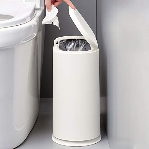 12 Liter Rectangular Plastic Trash Can with Press Top Lid