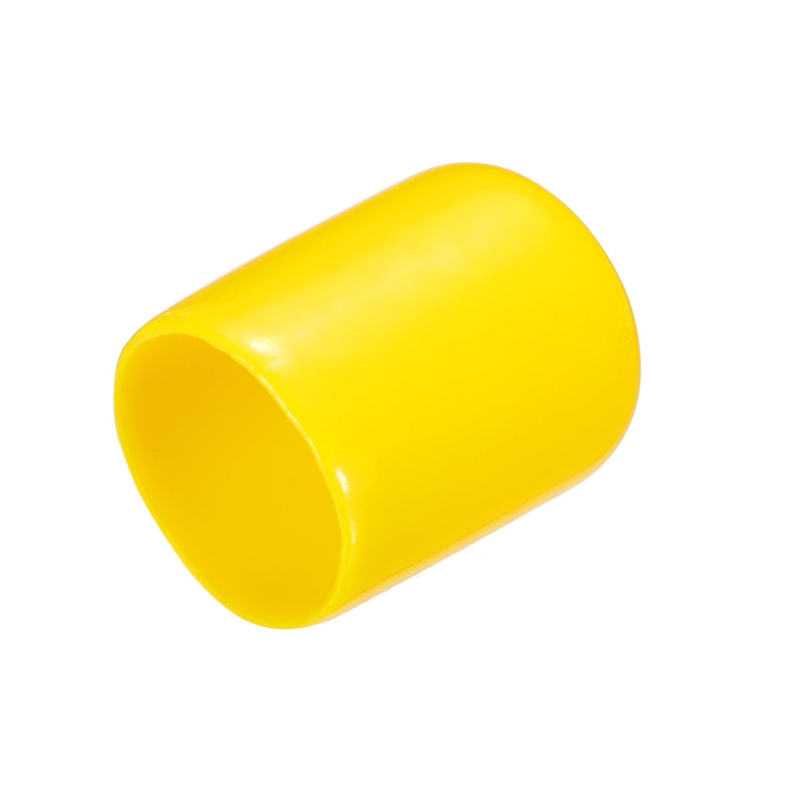 20pcs Rubber End Caps 15mm ID Vinyl PVC Round Tube Bolt Cap Cover Screw Thread Protectors Yellow