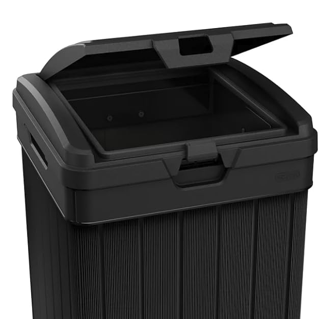 Outdoor Trash Can with Hinged Lid